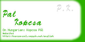 pal kopcsa business card